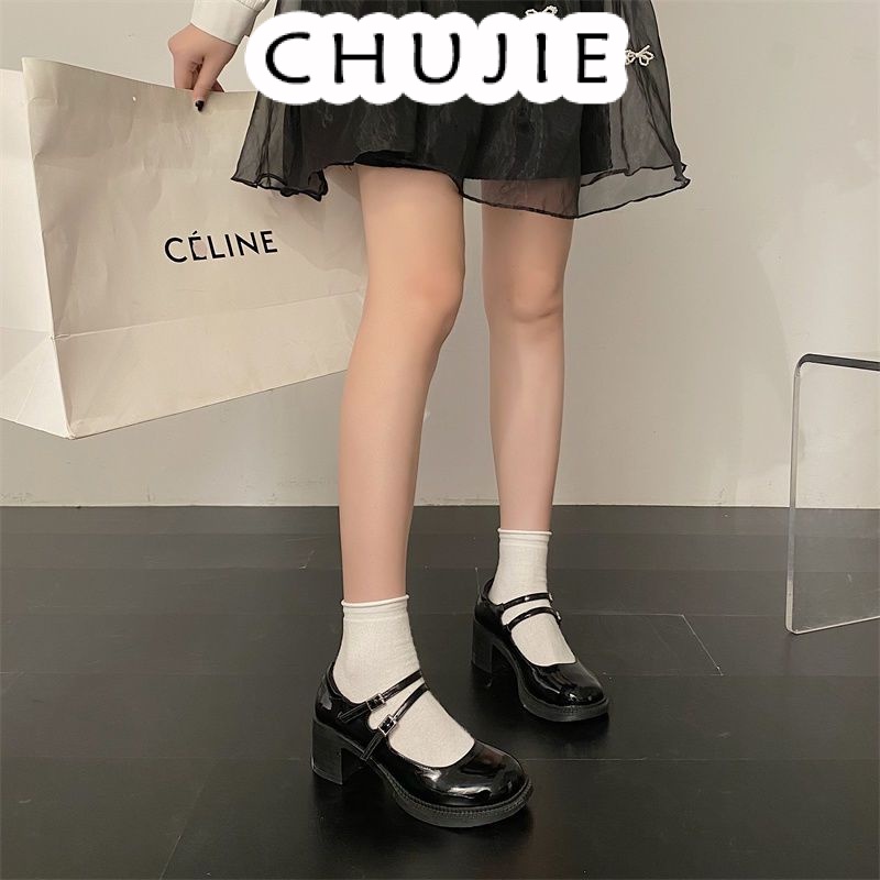 CHUJIE  giày búp bê giày cao gót quai ngang đế thoải mái thời trang tao nhã chất lượng ins Trendy fashion Stylish B25G05Q 36Z230909