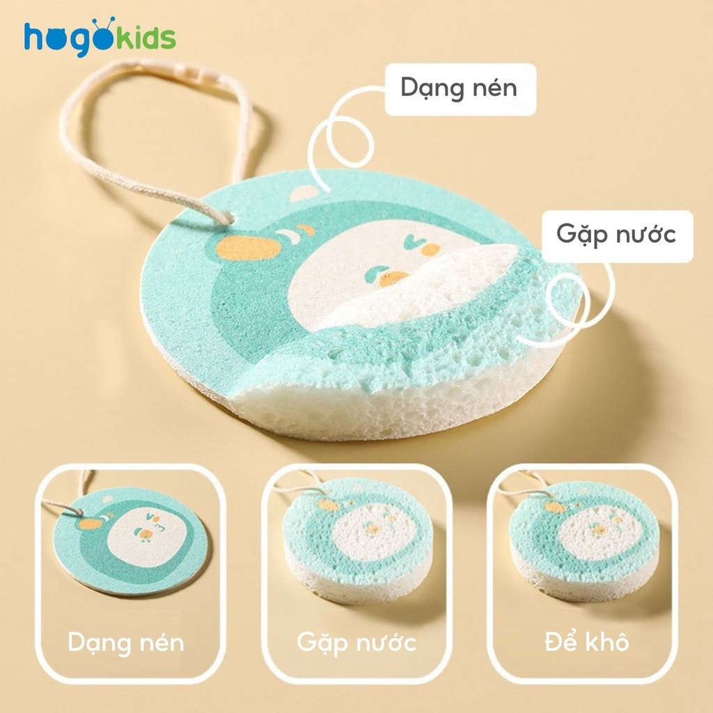 Mút Rửa Chén Bát Ăn Dặm Dạng Nén Hogokids Chất Liệu Bột Gỗ Tự Nhiên