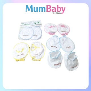Bao tay bao chân cho bé sơ sinh thun cotton cao cấp hoạ tiết đáng yêu đủ màu sắc MumBaby