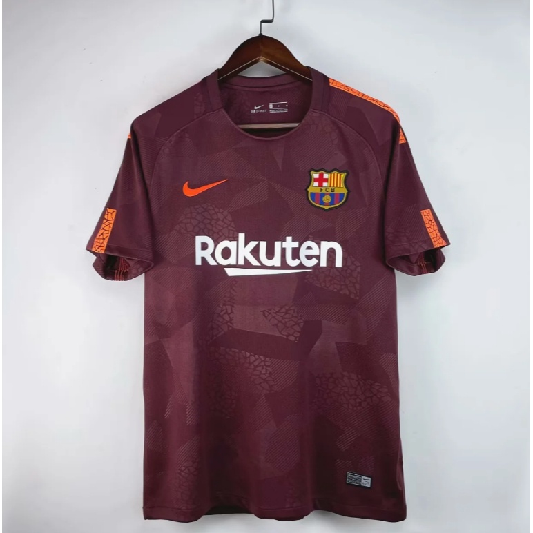 Áo Thun Đá Banh In Logo Barcelona 17-18
