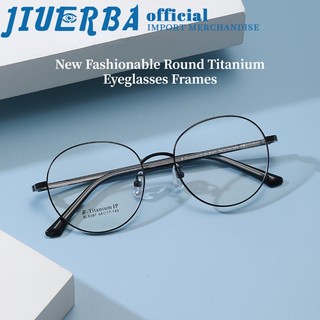 JIUERBA Mắt Kính Gọng Tròn Bằng Titan Siêu Nhẹ Chống Bức Xạ Phong Cách Hàn Quốc Thời Trang Mới