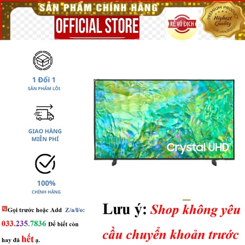 &gt; Tivi Samsung 43 inch Crystal UHD 4K CU8000