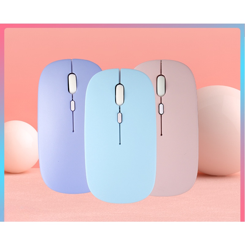 Chuột Máy Tính Không Dây Bluetooth 2.4g Macaron