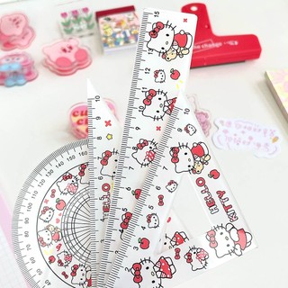 Sanrio bộ 4 thước đo thẳng 15cm hình hello kitty melody kuromi dễ thương