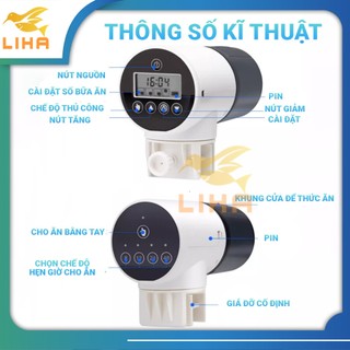 Máy Cho Cá Ăn Tự Động Yee Sử Dụng Pin AA - Tùy Chỉnh Cài Đặt Hẹn Giờ