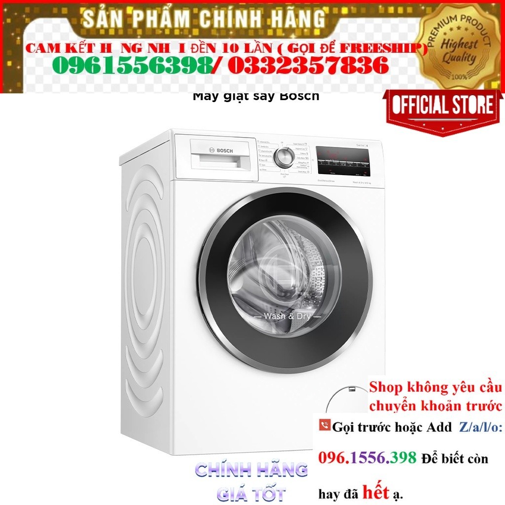 Máy Giặt Sấy 9/6kg Bosch WNA14400SG Series 4 @Sale