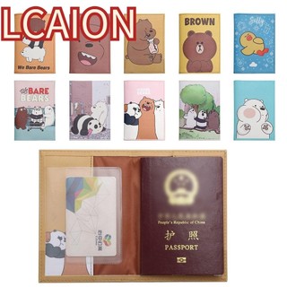 Vỏ bảo vệ giấy chứng nhận LCAION, Vỏ hộ chiếu chống nước hình gấu hoạt hình, Hộp đựng thẻ bảo vệ đa chức năng sáng tạo Kẹp vé Unisex