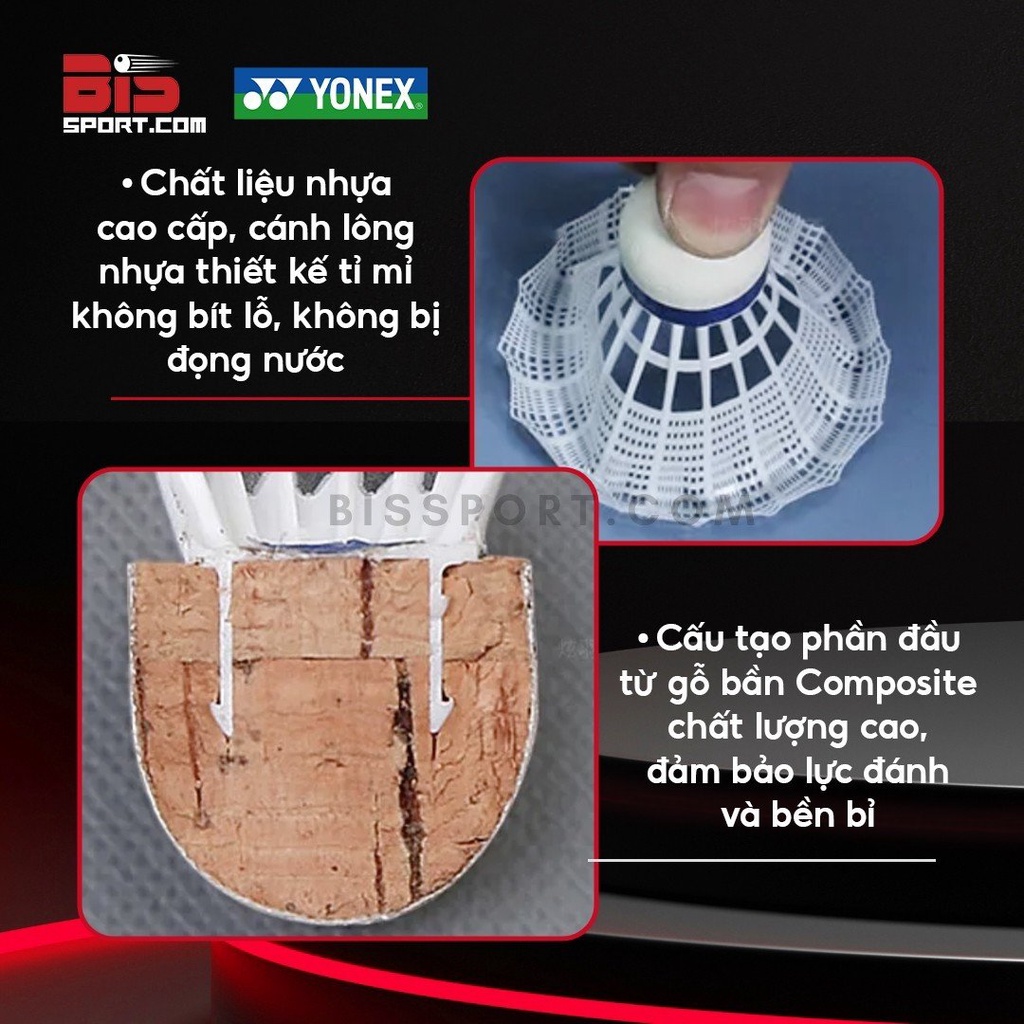 6 Quả Cầu Lông Nhựa Yonex Mavis 250 Hàng Chính Hãng - 1 Ống 6 Trái