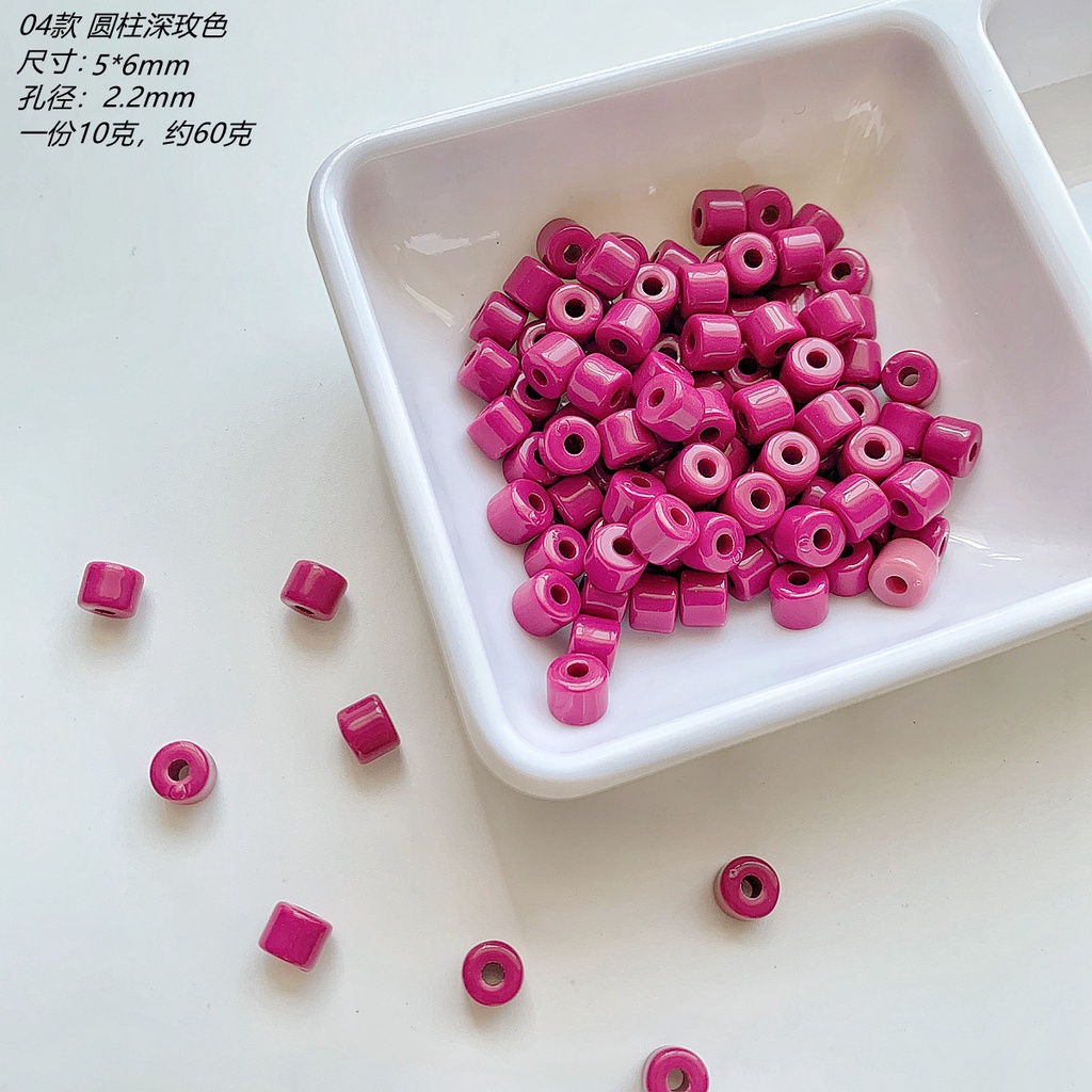 Chuỗi Hạt acrylic Hình Trụ Nhiều Màu Kích Thước 60 6mm Dùng Làm Trang Sức / Điện Thoại / Túi Xách diy