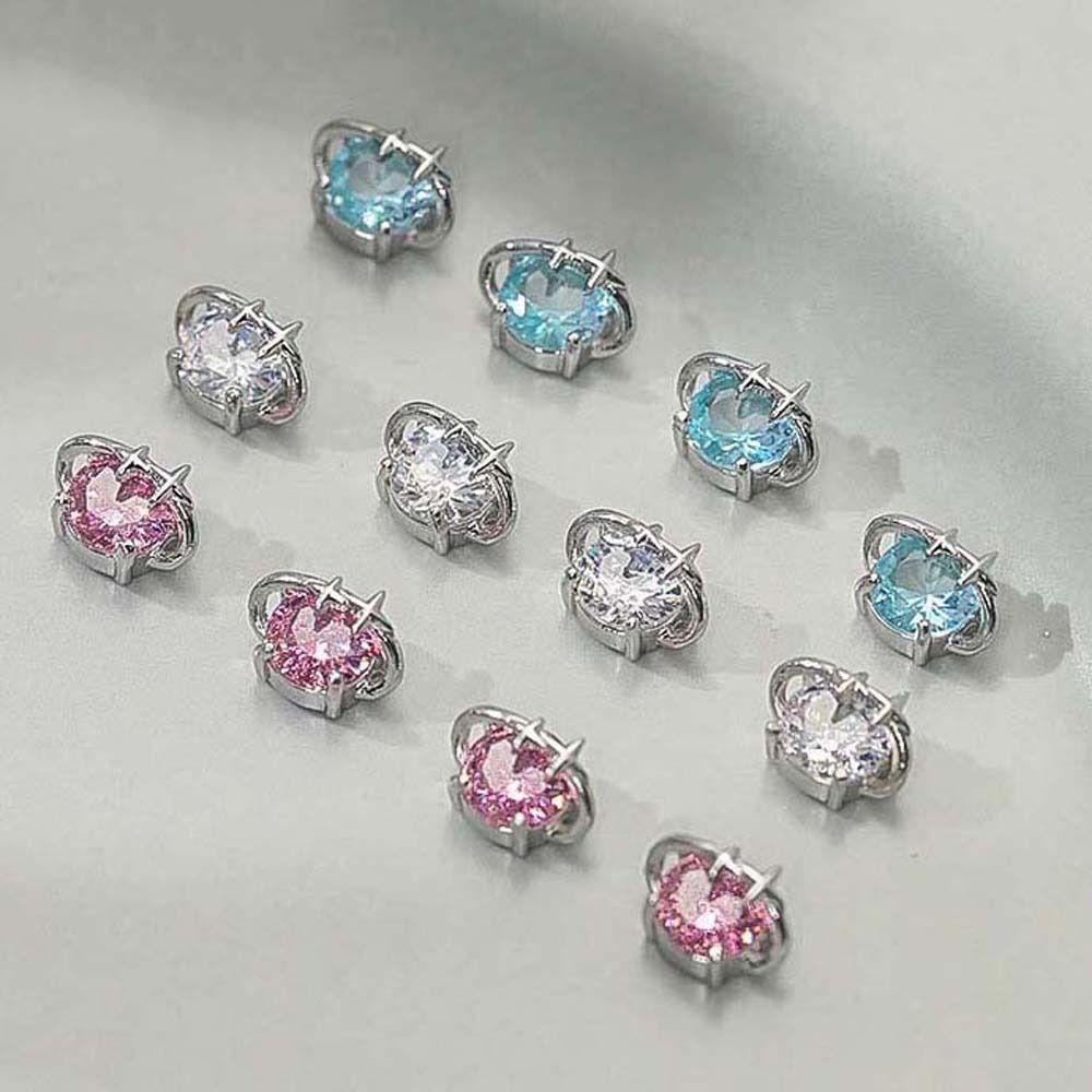 Oceanmap Phụ Kiện Đá Hành Tinh Màu Hồng / Trắng / Xanh Dương / Xanh Dương Trang Trí Móng Tay Ngọt Ngào Cho Nữ diy