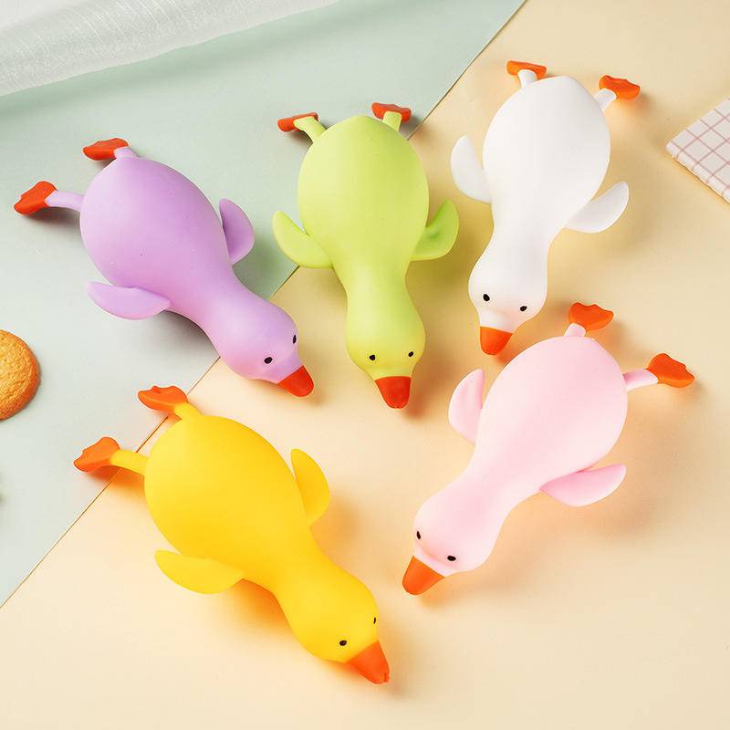 Đồ Chơi Bóng Nhấn Giảm Căng Thẳng Hình Chú Vịt Vàng Nhỏ Màu Trắng Vui Nhộn
