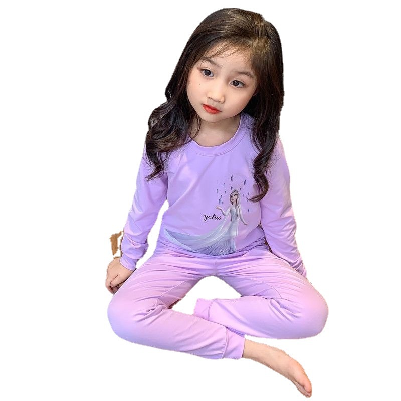Bộ Đồ Ngủ cotton Tay Dài Dễ Thương Cho Bé Gái