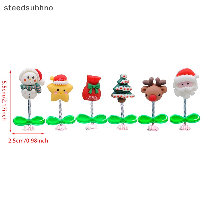 Staedsu Phụ Kiện Trang Trí Bảng Điều Khiển Trung Tâm Xe Hơi Hình Ông Già Noel Nai Sừng Tấm Lắc Lư Xinh Xắn hhno