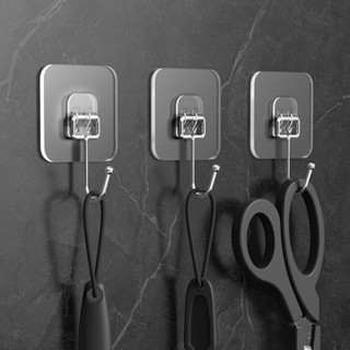 Set 5 móc inox trong suốt treo đồ dán tường siêu chịu lực 5kg xoay 180° tiện dụng 7x7cm