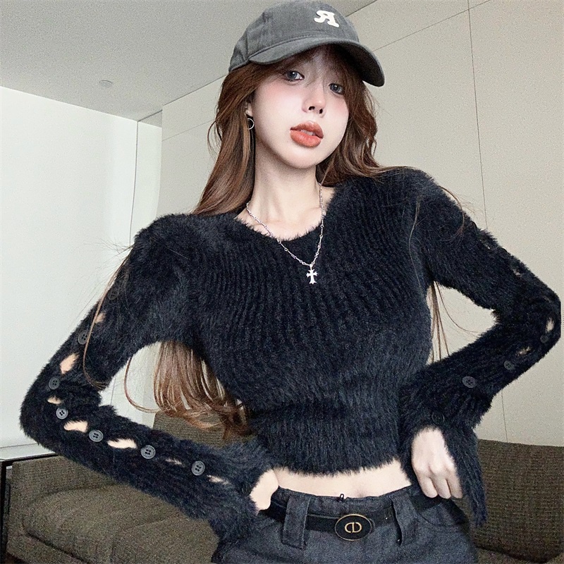 Áo sweater Dệt Kim Tay Dài Cổ Tròn Phong Cách Thời Trang Thu Đông Mới