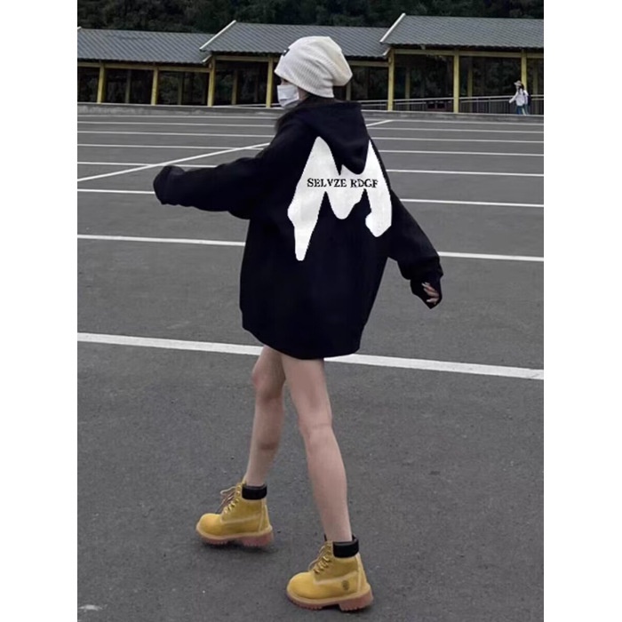 Áo sweater Áo nỉ Áo hoodie dài tay Áo Thun Nỉ Tay Dài Cổ Tròn Dáng Rộng In Hình Cô Gái Phong Cách Thời Trang