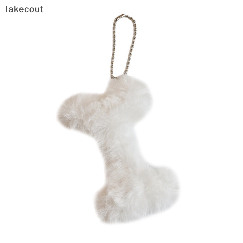 Lat Móc Chìa Khóa Xe Hơi / Túi Xách Hình Cục Xương Nhồi Bông Mềm Màu Trắng Dễ Thương Dành Cho Cặp Đôi Nam Nữ hye