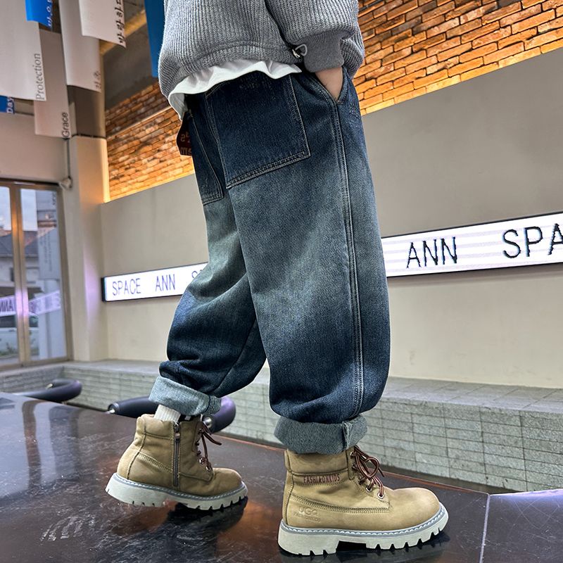 Quần Jean Dài Thoải Mái Thời Trang Cho Bé Trai