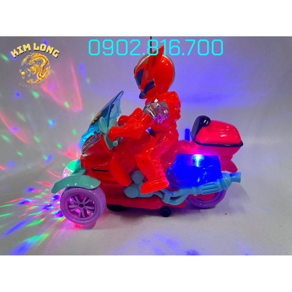 Đồ chơi lồng đèn siêu nhân lái xe mô tô có nhạc đèn cho bé trai tặng kèm pin quà tặng trung thu cho bé trai