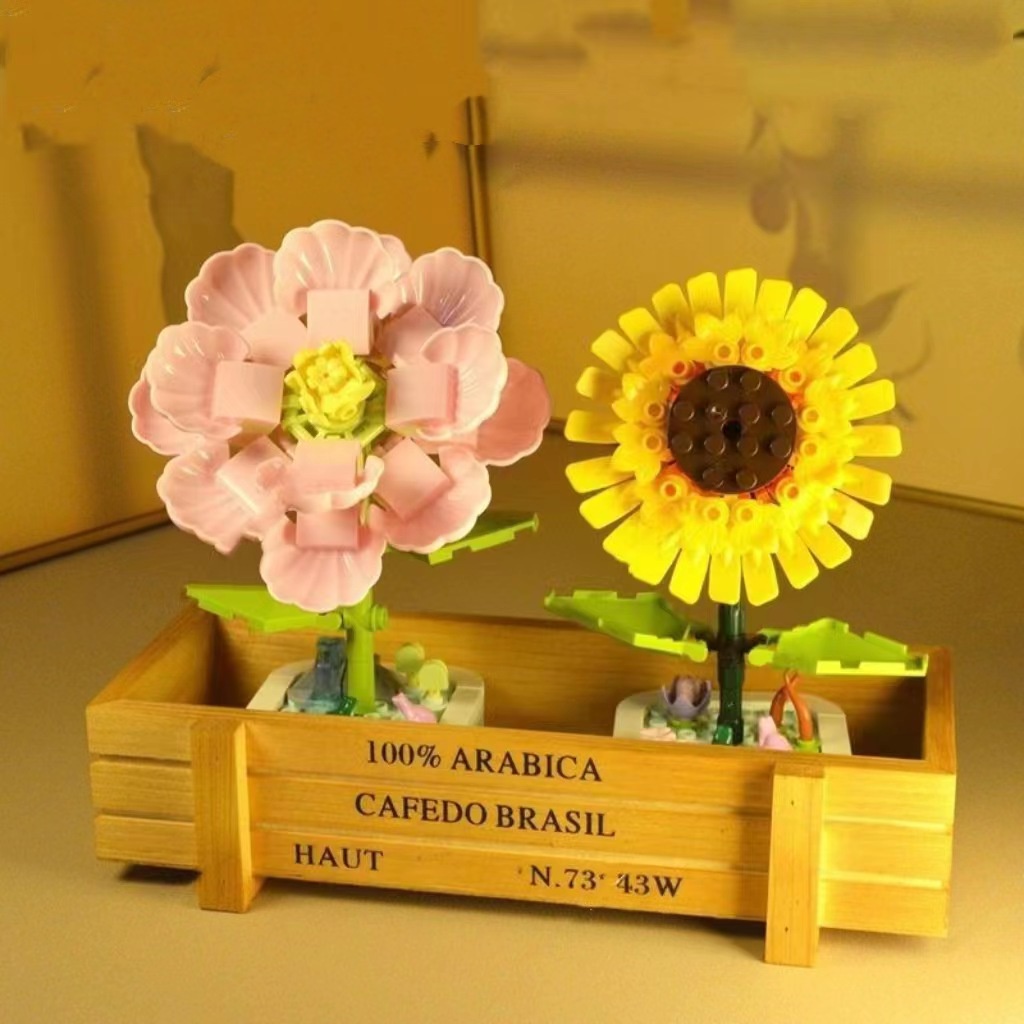 Bộ Đồ Chơi Lắp Ráp Mô Hình Chậu Hoa Hồng Cho Bé Và Người Lớn