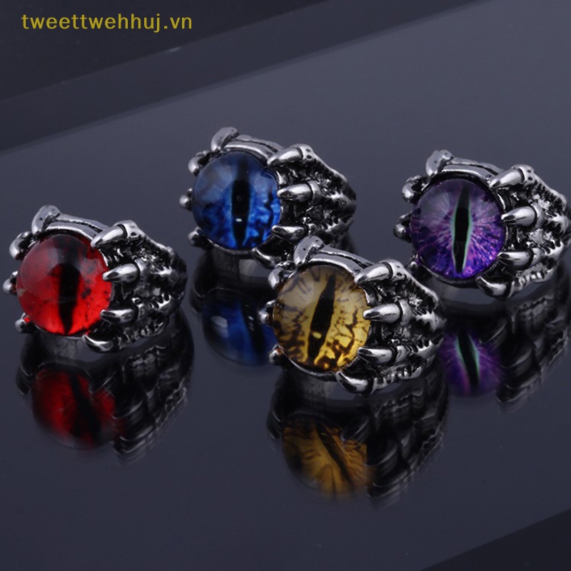 Tweehuj Nhẫn Hình Mắt Quỷ Cổ Điển Màu Sắc gothic Làm Quà Tặng halloween Cho Nam vn
