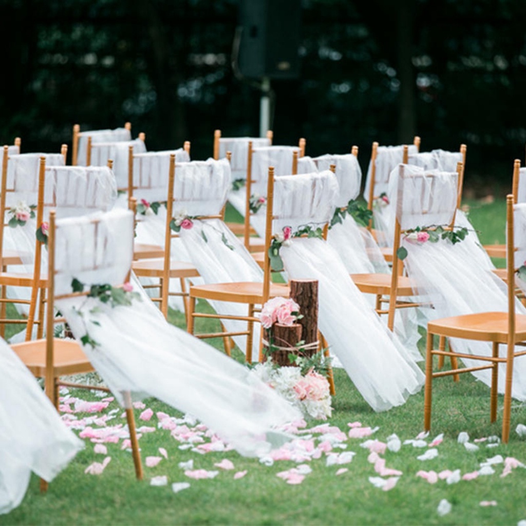 10m Vải Voan organza Không Nhăn Dùng Trang Trí Bàn Tiệc Cưới Phong Cách retro