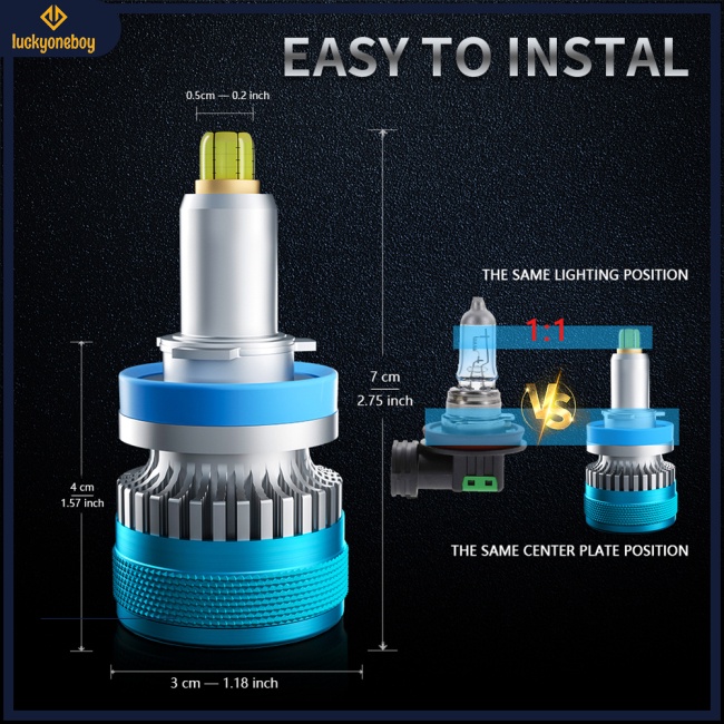 1 Cặp Đèn Pha led v11 100w 6000k 32000lm ip68 Chống Nước Cho Xe Hơi