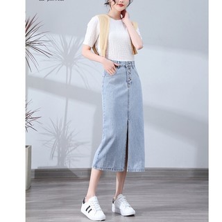 Chân Váy Xòe Chữ A   Dáng Dài Xẻ Trước Phong Cách