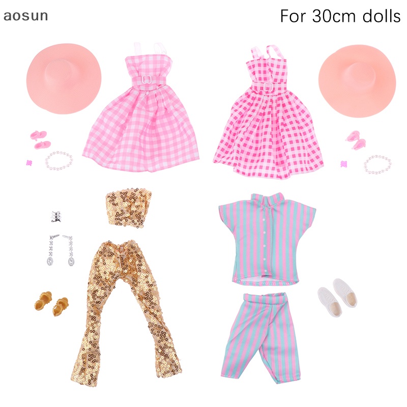 Aosun Đầm Thời Trang Xinh Xắn Cho Búp Bê 30cm