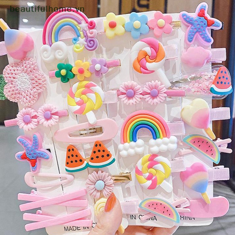 Set 14 Kẹp Tóc Hình Thỏ Hoạt Hình Dễ Thương Cho Bé Gái