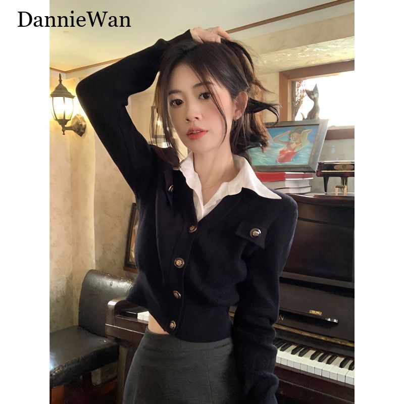 DannieWan Áo Len áo khoác cardigan áo cardigan Thời trang hàn quốc WMY23907DF 37Z230912