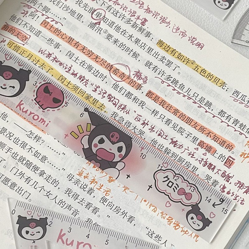 SANRIO Bộ 4 Thước Đo Góc Thẳng Hình Tam Giác Dễ Thương kuromi pochacco