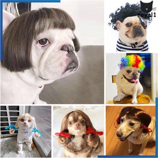 𝗙𝗮𝘀𝗵𝗶𝗼𝗻 𝗣𝗲𝘁 𝗪𝗶𝗴𝘀 Chó Mèo Trang Phục Hóa Trang Phụ Kiện Tóc Vui Nhộn Dễ Thương Tóc Giả royal1.vn
