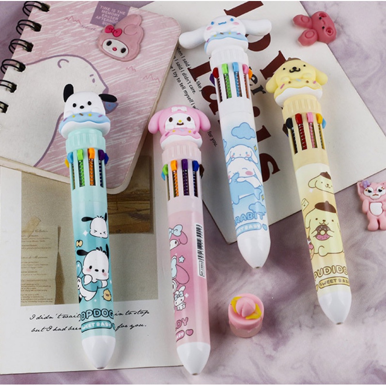 SANRIO Sy2 Bút Bi Ngòi 0.5mm 10 Màu Họa Tiết Thỏ Đáng Yêu Cho Bé ys2