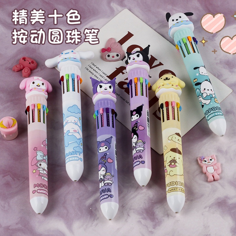 SANRIO Sy2 Bút Bi Ngòi 0.5mm 10 Màu Họa Tiết Thỏ Đáng Yêu Cho Bé ys2