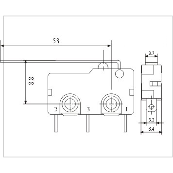 Công Tắc Giới Hạn kw12 kw11-3z-2 micro 5a 125v250v Tay Cầm Thẳng