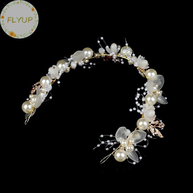 Flyup Vòng Hoa Đính Ngọc Trai Giả Thanh Lịch Cho Cô Dâu vn