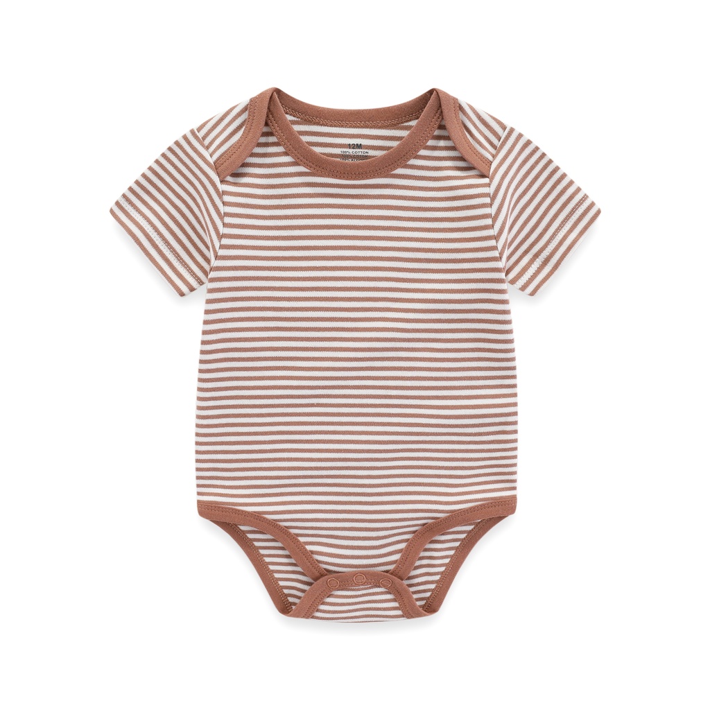 Set 5 Bộ Áo Liền Quần Bằng cotton Tay Cộc In Họa Tiết Hoạt Hình Mùa Hè Cho Bé Sơ Sinh