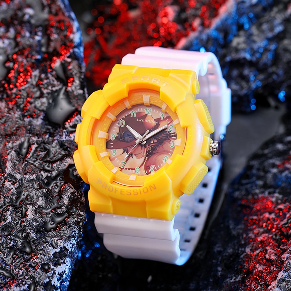 Đồng Hồ Đeo Tay Chống Nước Họa Tiết Hoạt Hình one piece Dành Cho Bé Trai Và Bé Gái