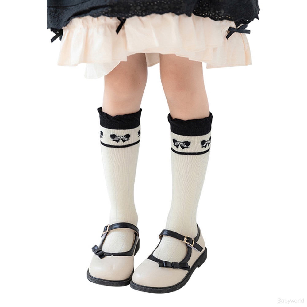 Vớ cotton Thoáng Khí Thấm Hút Mồ Hôi Đính Nơ Ngọt Ngào Cho Bé Gái