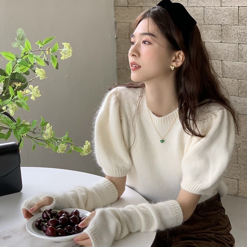 Áo sweater Tay Phồng Xinh Xắn Theo Phong Cách Thu Đông Hàn Quốc Dành Cho Nữ