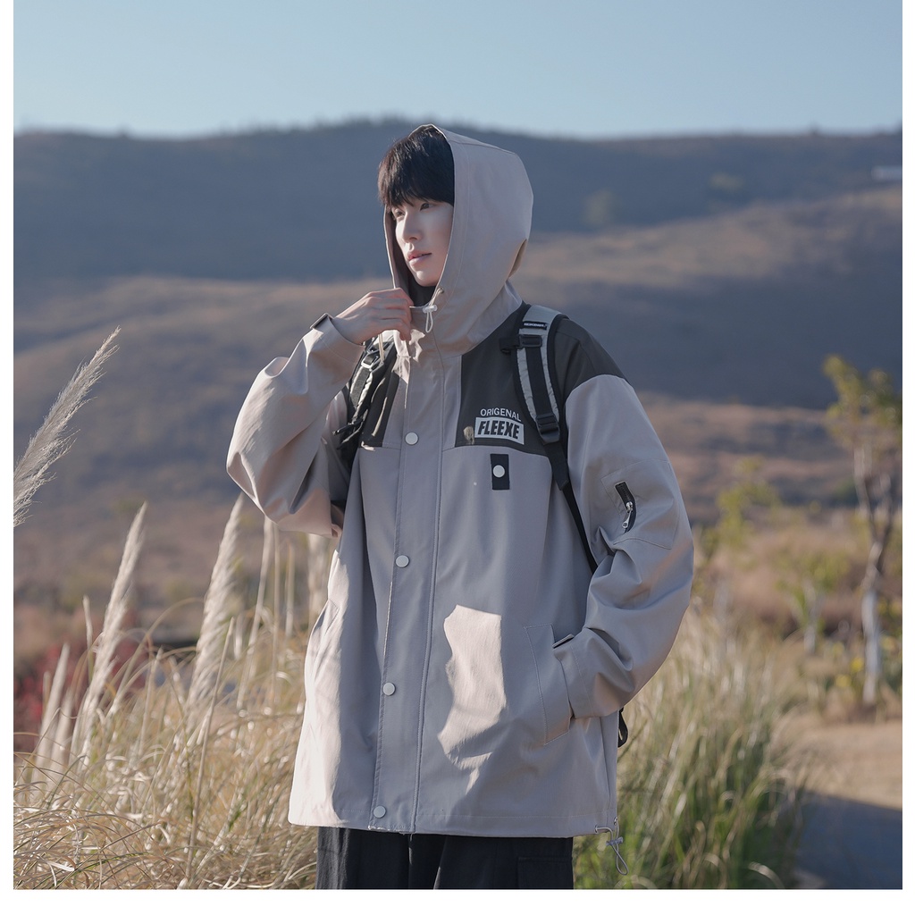 Áo Khoác Thể Thao Dáng Rộng Có Mũ Trùm Cá Tính Theo Phong Cách Xuân Thu Dành Cho Nam