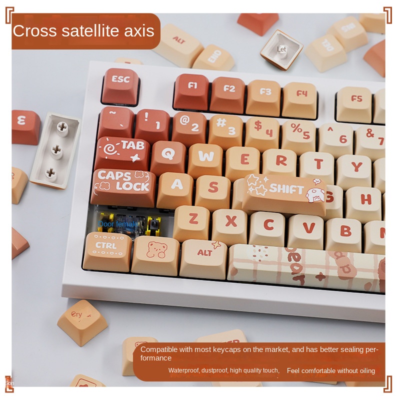 Bàn Phím Cơ 133 Phím Hình Gấu Hoạt Hình Đáng Yêu