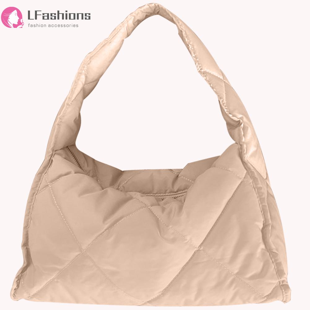 ❀ Áo Thun Tay Ngắn In Chữ Lovefashionss Thời Trang ❀ Túi Xách nylon Đệm Bông Màu Trơn Họa Tiết Kẻ Ô Lưới Kim Cương Tay Phồng Thời Trang Thu Đông 2023 Mới