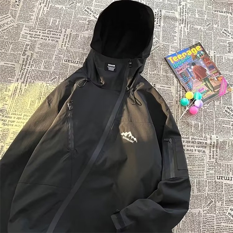 Hanlu Áo Khoác Thể Thao Có Mũ Trùm Dáng Rộng Chất Lượng Cao Hợp Thời Trang Cho Nam