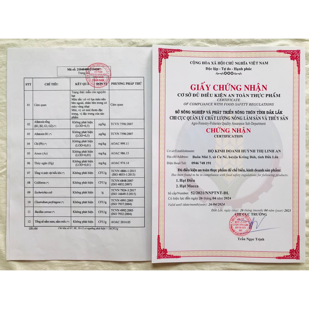 500g Hạt MACCA  SẤY LẠNH Size Lớn 23-27mm Có VSATTP