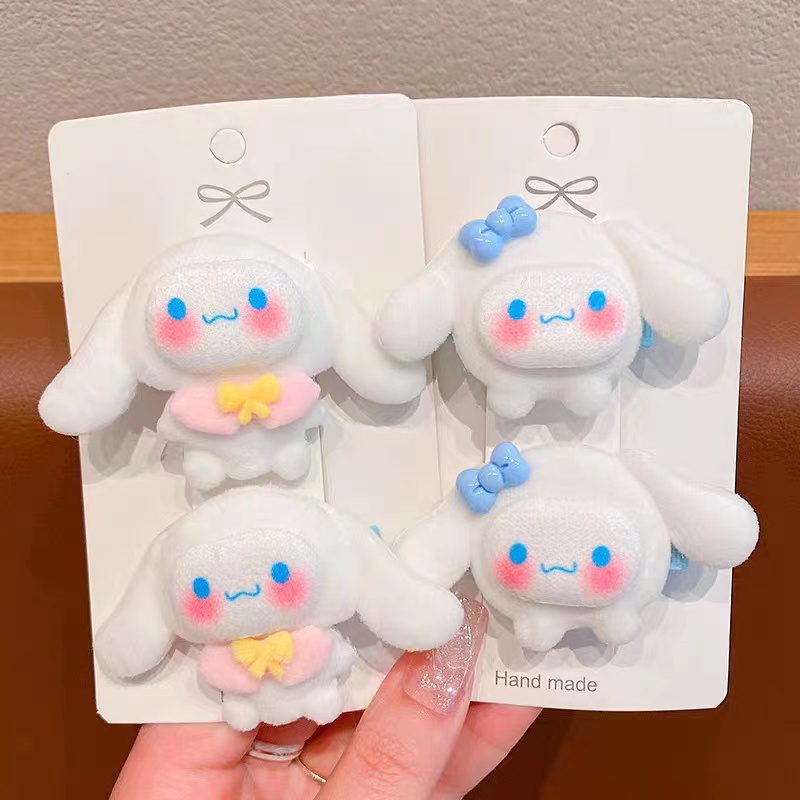 SANRIO Dễ Thương Kẹp Tóc Lông Xù Kiểu Hoạt Hình Đáng Yêu Cho Nữ Kiểu Hàn Quốc