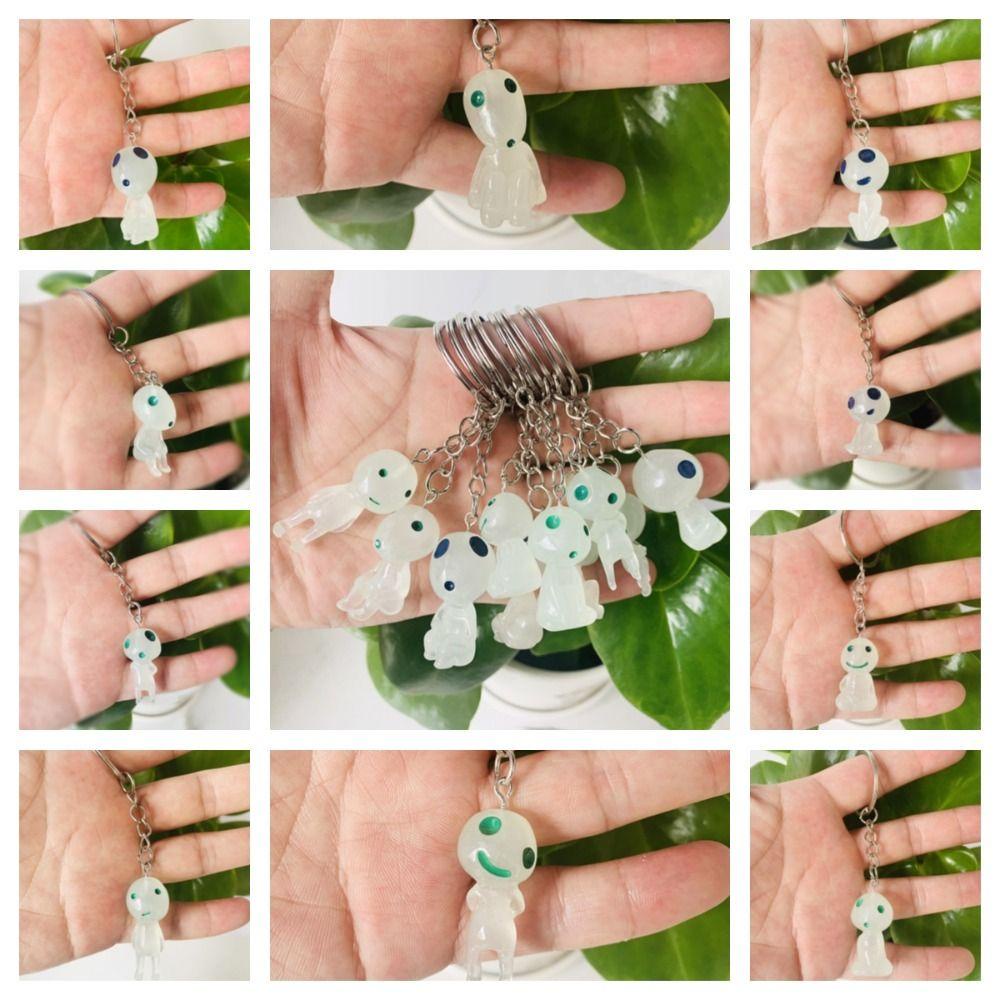 Norman Móc Khóa Hình Người Ngoài Hành Tinh Màu Xanh Lá Dạ Quang mini Bằng Nhựa resin Phát Sáng Trong Tối unisex