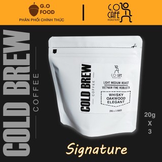 60g cà phê signature fine robusta cold brew, 3 túi lọc x 20g - g.o cafe roastery