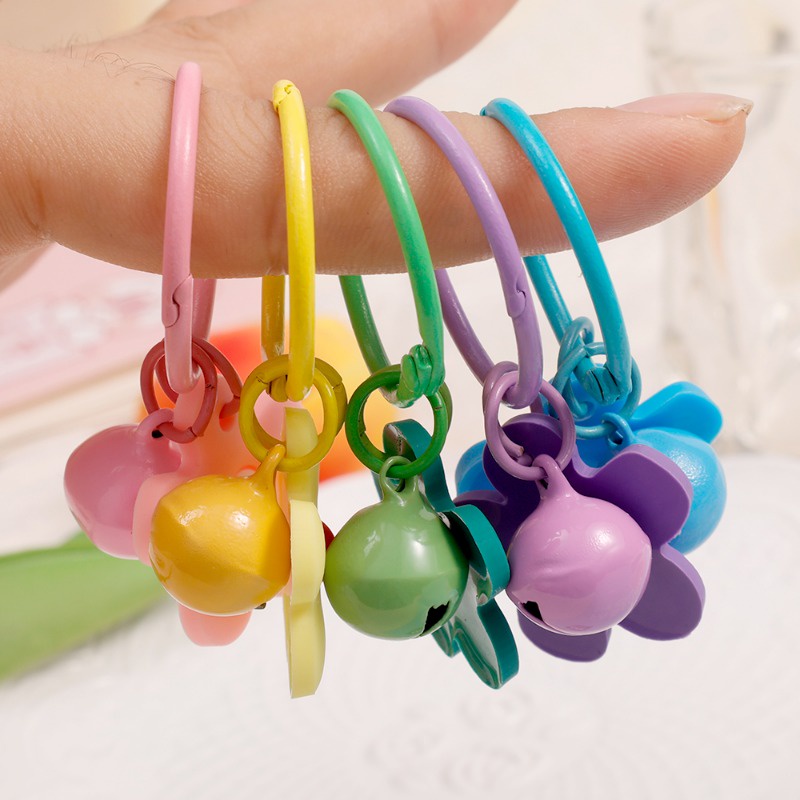 Móc Khóa Quả Trứng Chiên / Kẹo Hoa Phong Cách Hàn Quốc diy Có Chuông / Dây Treo Túi Xách